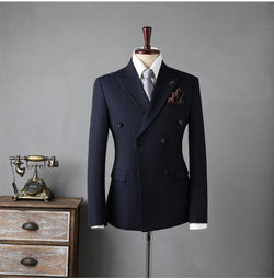 Image of Double Breasted Stripes Men's Suits