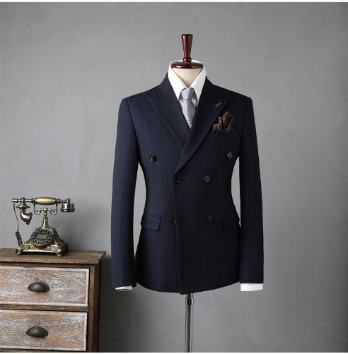 Double Breasted Stripes Men's Suits