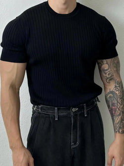 Image of SAFIRE - Knitted Half Sleeve Top, Menswear, CERPELO