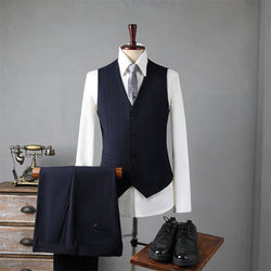 Image of Double Breasted Stripes Men's Suits