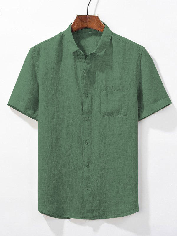 Image of AMURE Linen Casual Lapel Shirt