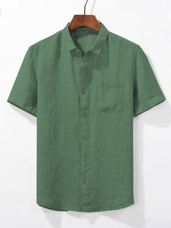 Image of AMURE Linen Casual Lapel Shirt