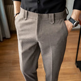 Slim-fit Thickened Wool Casual Old Money Pants - CERPELO