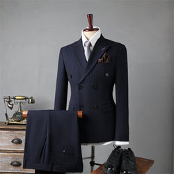 Image of Double Breasted Stripes Men's Suits