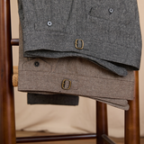 COFFEE WOOL CASUAL PANTS - CERPELO