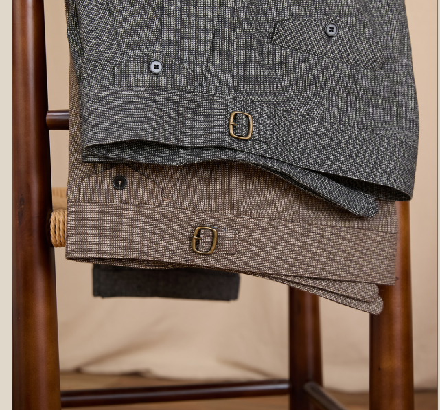 COFFEE WOOL CASUAL PANTS - CERPELO