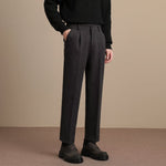 COFFEE WOOL CASUAL PANTS - CERPELO