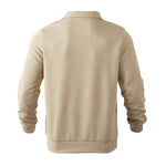 Lapel Jacquard Half-zipper Sweatshirt - CERPELO