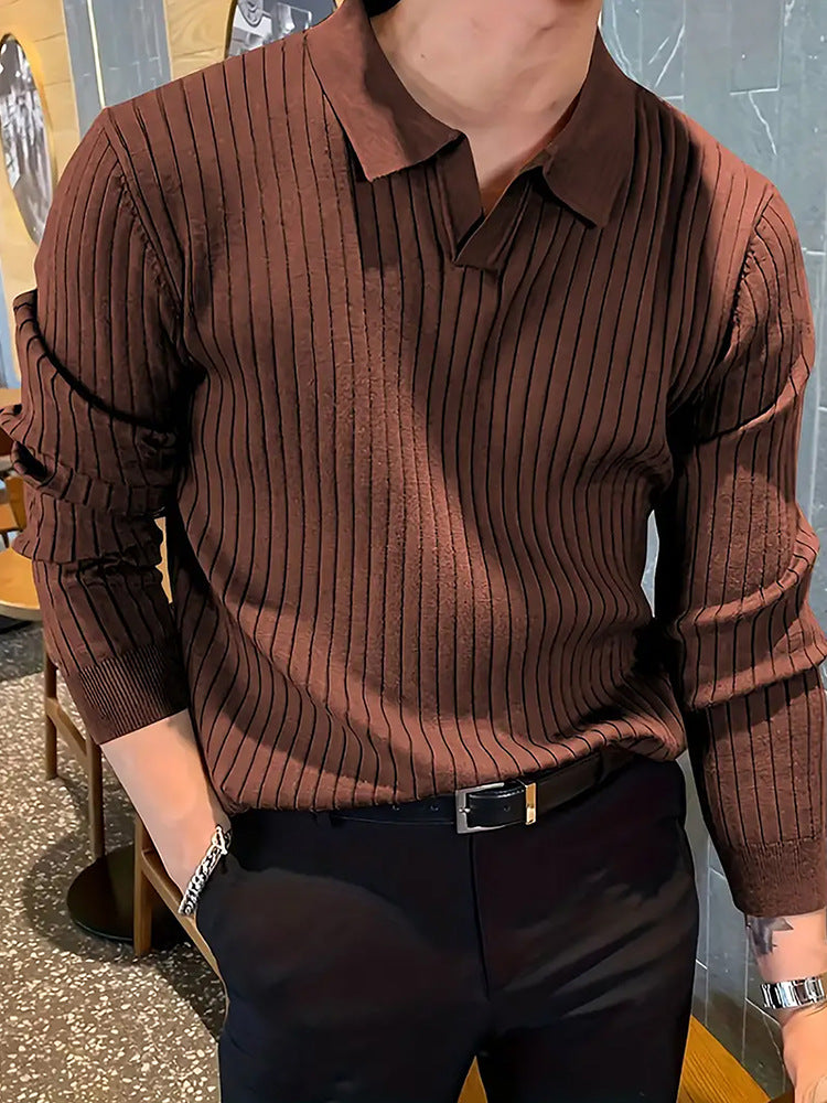 Image of LAPEL | Old Money Slim Knit Polo Shirt, Menswear, Uncategorized, CERPELO