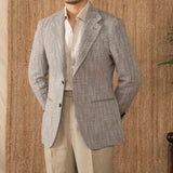 Cotton And Linen Herringbone  Jacket