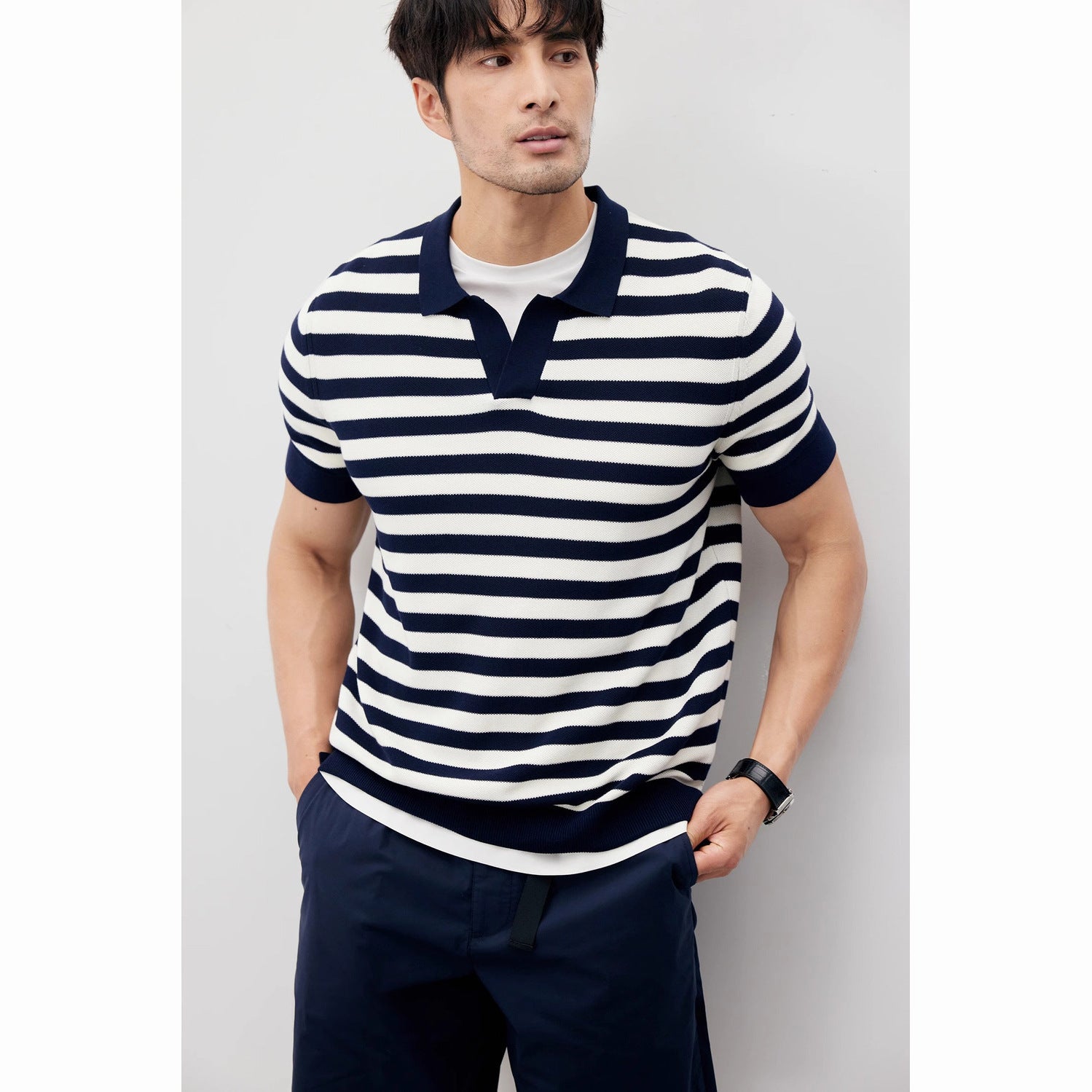 Image of Ice Silk Knitted Polo - CERPELO